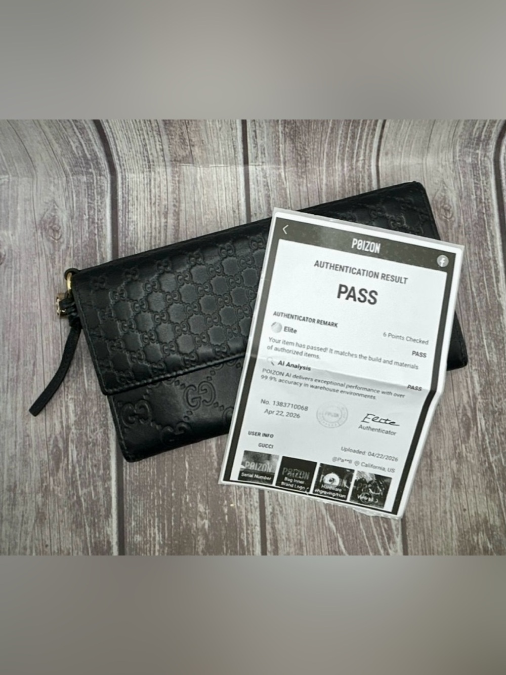 GUCCI Microguccissima Bree Continental GG Calfskin Leather Wallet Black w/ COA - Picture 2 of 16
